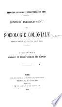 Congrès international de sociologie coloniale