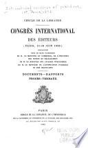 Congrès international des éditeurs (Paris, 15-18 juin 1896) ...