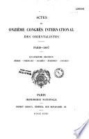 Congrès international des Orientalistes. 11e. 1897. Paris