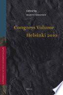 Congress Volume Helsinki 2010