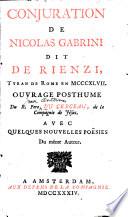 Conjuration de Nicolas Gabrini dit De Rienzi, tyran de Rome en MCCCXLVII : ouvrage postume