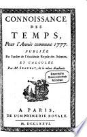Connaissance des temps ou des mouvements célestes, à l'usage des astronomes et des navigateurs
