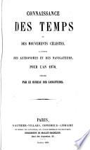 Connaissance des tems, à l'usage des astronomes et des navigateurs. An x de la république Française