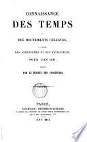 Connaissance des tems, à l'usage des astronomes et des navigateurs. An x de la république Française