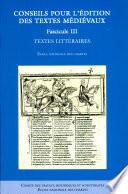 Conseils pour l'édition des textes médiévaux