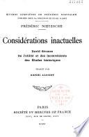 Considérations inactuelles