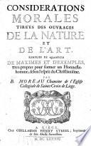 Considérations morales tirées des ouvrages de la nature et de l'art