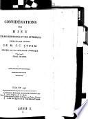 Considerations sur dieu sur son existence et ses attributs extraites des veuvres de ---.