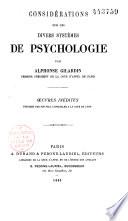 Considérations sur les divers systèmes de psychologie