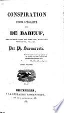 Conspiration pour l'égalité dite de Babeuf, etc