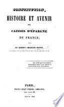 Constitution, histoire et avenir des caisses d'épargne de France