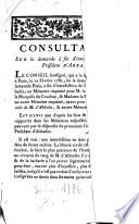 Consultation sur la demande à fin d'interdiction de M. le Président d'Abbadie (Paris, 30 juin 1786. Signé d'Outremont, Tronchet, Collet, Target, Rimbert)