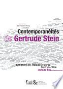 Contemporanéités de Gertrude Stein