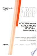 Contemporary Conceptions of Social Philosophy