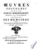 Contenant ses memoires sur questions de droit civil