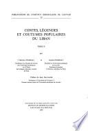 Contes, légendes et coutumes populaires du Liban