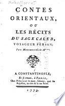 Contes orientaux; ou, Les récits du sage Caleb