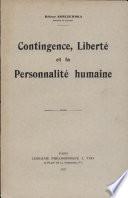 Contingence, Liberte Et La Personne Humaine