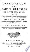 Continuation des Causes célèbres et intéressantes