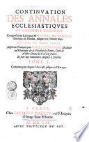 CONTINVATION DES ANNALES ECCLESIASTIQVES DV CARDINAL BARONIVS.