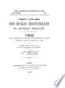 Contribution à l'étude chimique des huiles essentielles de quelques myrtacées