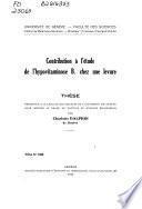 Contribution à l'étude de l'hypovitaminose B1 chez une levure