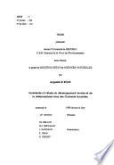 Contribution à l'étude du développement larvaire et de la métamorphose chez les crustacés eucarides