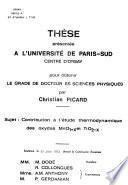 Contribution à l'étude thermodynamique des oxydes MnO[subscript 1+X]et TiO[subscript 2-X]