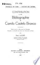 Contribution a une bibliographie de Camilo Castelo Branco