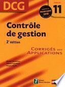 Contrôle de gestion - DCG - Épreuve 11 - Corrigés des applications