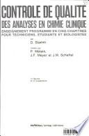 Contrôle de qualité des analyses en chimie clinique