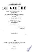 Conversations de Goethe pendant les dernières années de sa vie, 1822-1832