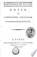 Copie de l'instruction personnelle au représentant du peuple Drouet
