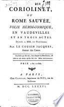 Coriolinet, ou Rome sauvée