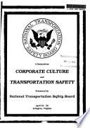 Corporate Culture and Transportation Safety
