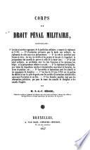 Corps de droit pénal militaire