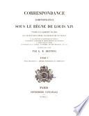 Correspondance administrative sous le règne de Louis XIV