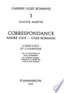Correspondance André Gide--Jules Romains