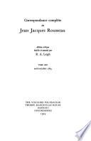 Correspondance complète de Jean Jacques Rousseau