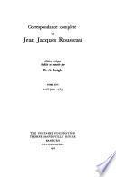 Correspondance complète de Jean Jacques Rousseau