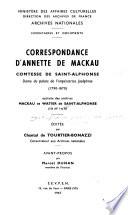 Correspondance d'Annette de Mackau
