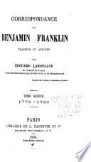 Correspondance de Benjamin Franklin: 1775-1790