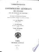 Correspondance des contrôleurs generaux des finances avec les intendants des provinces: 1708-1715