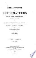 Correspondance des réformateurs dans les pays de langue française