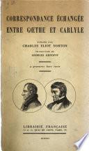 Correspondance échangée entre Goethe et Carlyle