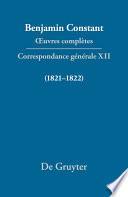 Correspondance générale 1821–1822