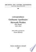 Correspondance Guillaume Apollinaire-Herwarth Walden (Der Sturm) 1913-1914