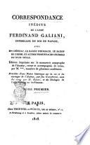 Correspondance inedite de l'abbe Ferdinand Galiani