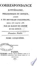 Correspondance littéraire, philosophique et critique