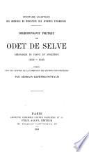 Correspondance politique de Odet de Selve